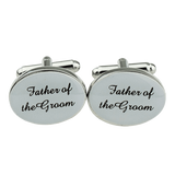 1 Pair Mens Silver Oval Wedding Cufflinks Groom Best Man Usher Page Boy Cuff Link Gift