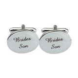 1 Pair Mens Silver Oval Wedding Cufflinks Groom Best Man Usher Page Boy Cuff Link Gift