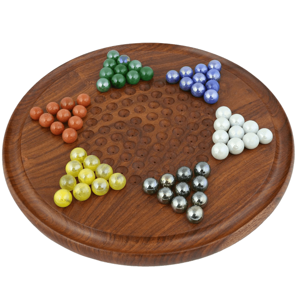 Game Chinese Checkers with Marbles Handcrafted Wooden Toys from